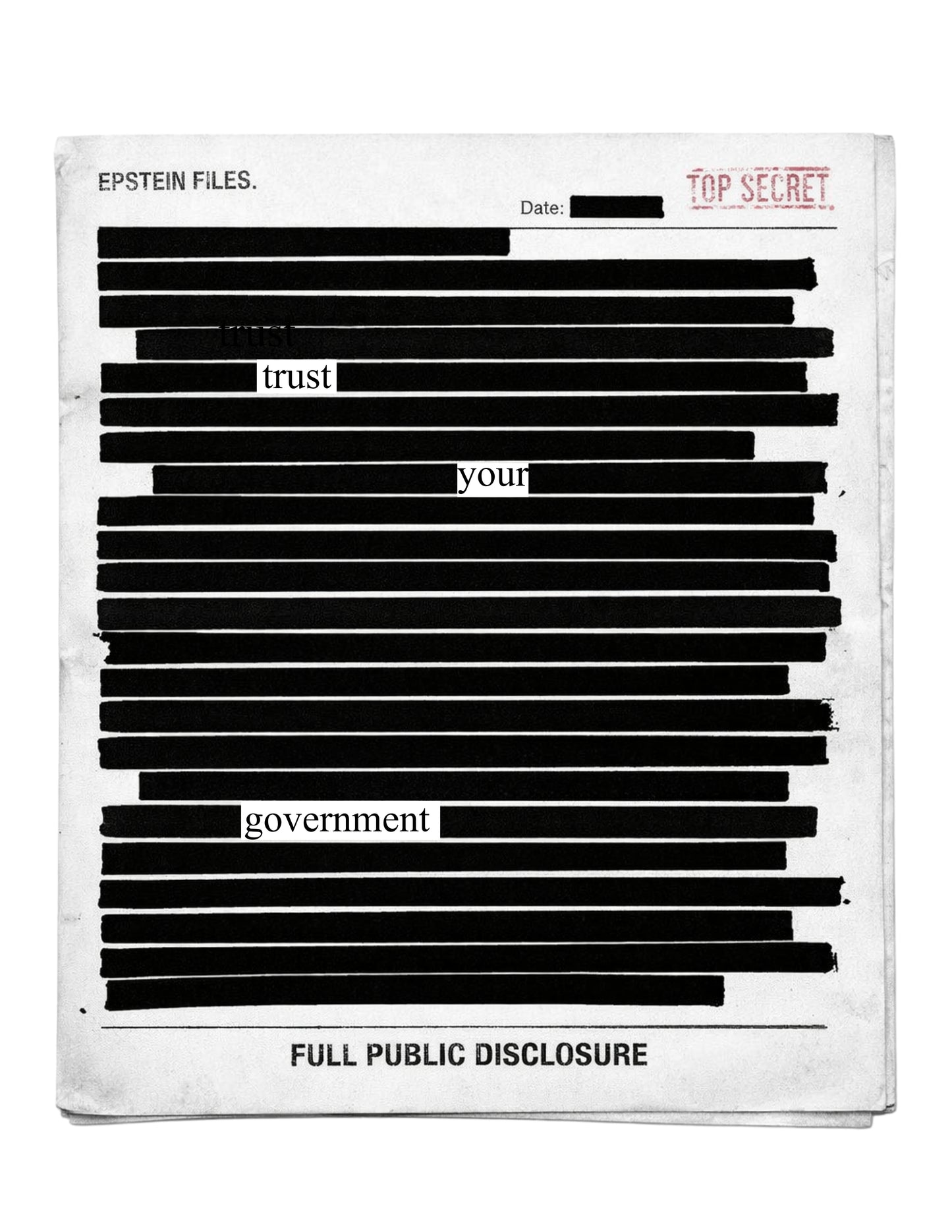 Trust Your Government - Full Public Disclosure of the Epstein Files T-Shirt